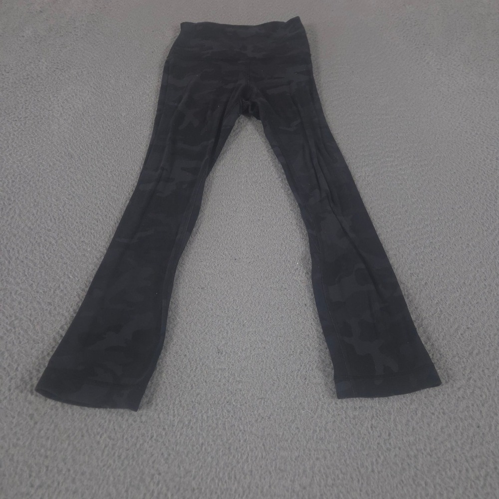 Lululemon‎ Pants Womens 2 Black Groove Super-High-Rise Flared Camo Yoga Leggings